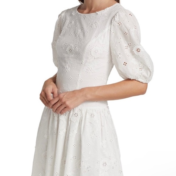 NWT MARCHESA NOTTE Ivory Eyelet Dress 2 - Picture 3 of 16